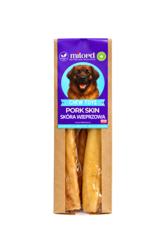 Skóra wieprzowa dla psa MILORD – naturalny, twardy i sprężysty gryzak wykonany w 100% ze skóry wieprzowej