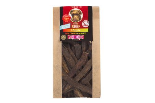 WOŁOWINA Z JABŁKIEM - SUSZONE PRZYSMAKI DLA PSA