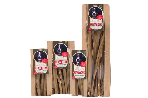 Suszony gryzak dla psa ze skóry króliczej – naturalna przekąska wspierająca zęby i potrzebę żucia.