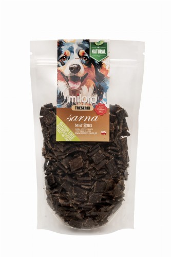 Małe treserki dla psa z sarny – naturalna nagroda treningowa z dziczyzny, odpowiednia dla psów alergików.