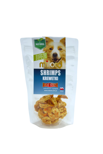 krewetki bez skorupki – przysmak dla psa Milord